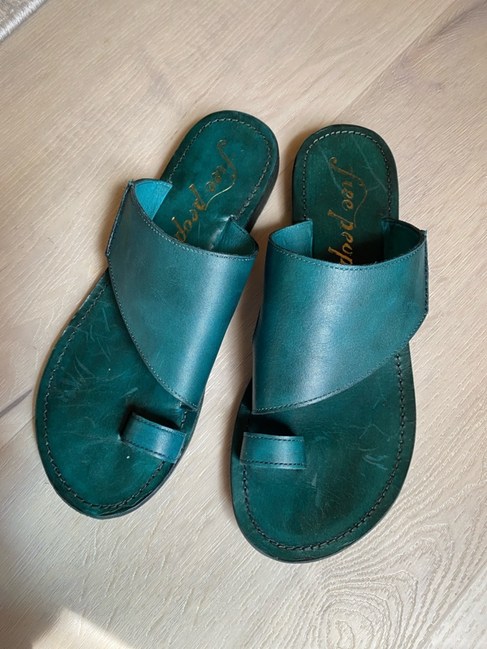 BRAND NEW! Free People Sant Antoni Genuine Leather Slide Sandals - Size 6(36)